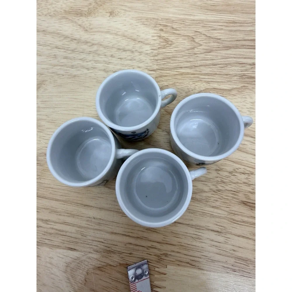 Set of 4 Cuban Espresso Cups Cuba Coat of Arms White Ceramic Demitasse #1